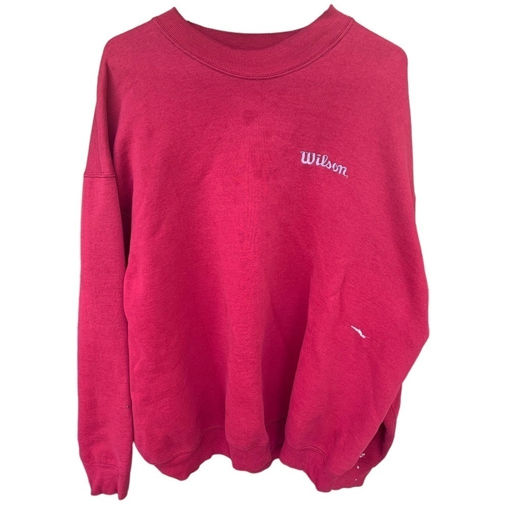 Vintage Wilson Embroidered Logo Crewneck Sweatshirt Adult XXXL Mens 90s Sweater